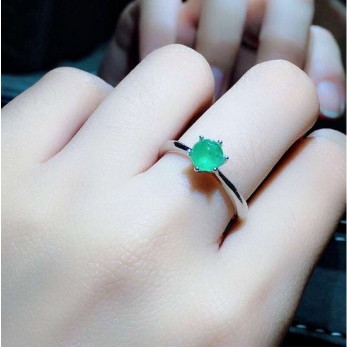 Natural Emerald Woman Ring, 925 Sterling Silver, Emerald Ring, Statement Ring, Engagement and Wedding Ring | Save 33% - Rajasthan Living 7