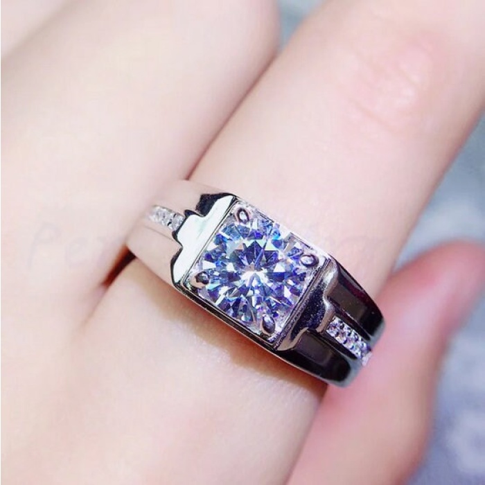 Moissanite Ring, 925 Sterling Silver, 2ct Moissanite Ring, Engagement Ring, Wedding Ring, Luxury Ring, Ring/Band, Round Cut Ring | Save 33% - Rajasthan Living 6