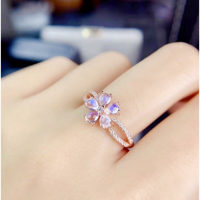 Natural Moonstone Ring, 925 Sterling Silver, Moonstone Engagement Ring, Wedding Ring, Luxury Ring, Ring/Band, Moonstone Pear Cabochon Ring | Save 33% - Rajasthan Living 10