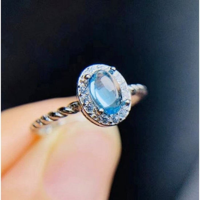 Natural Blue Topaz Ring, 925 Sterling Silver, Topaz Engagement Ring, Topaz Ring, Wedding Ring, Topaz Luxury Ring,Ring/Band, Oval Stone Ring | Save 33% - Rajasthan Living 9