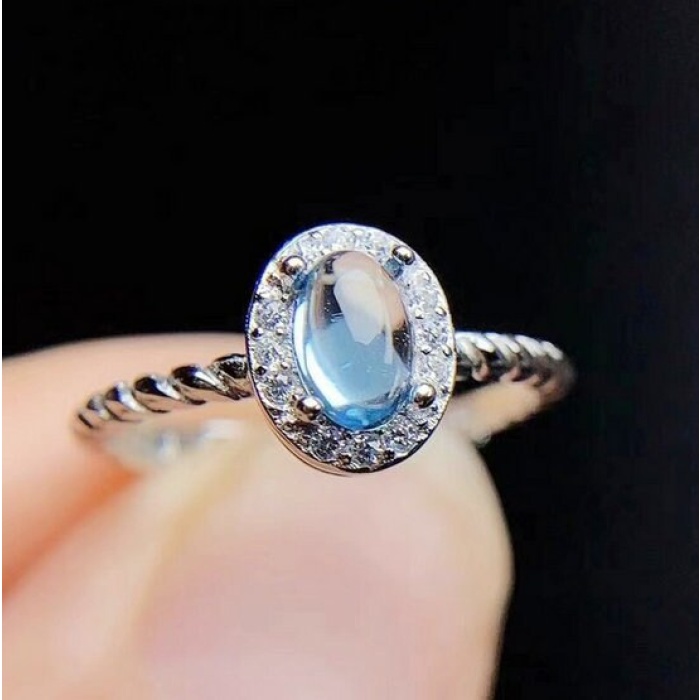 Natural Blue Topaz Ring, 925 Sterling Silver, Topaz Engagement Ring, Topaz Ring, Wedding Ring, Topaz Luxury Ring,Ring/Band, Oval Stone Ring | Save 33% - Rajasthan Living 6