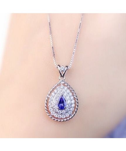 Natural Tanzanite Pendant, Engagement Pendent, Tanzanite Silver Pendent, Woman Pendant, Pendant Necklace, Luxury Pendent Pear Cut Pendent | Save 33% - Rajasthan Living