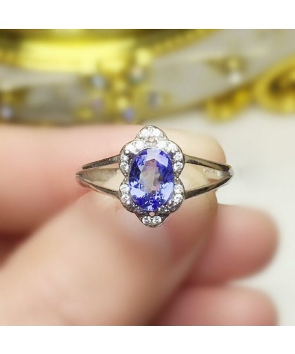 Natural Tanzanite Ring,925 Sterling Sliver,Engagement Ring,Wedding Ring, luxury Ring, solitaire Ring, Oval cut Ring | Save 33% - Rajasthan Living 3