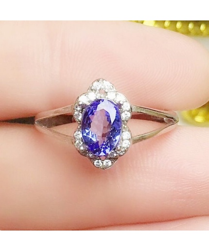 Natural Tanzanite Ring,925 Sterling Sliver,Engagement Ring,Wedding Ring, luxury Ring, solitaire Ring, Oval cut Ring | Save 33% - Rajasthan Living