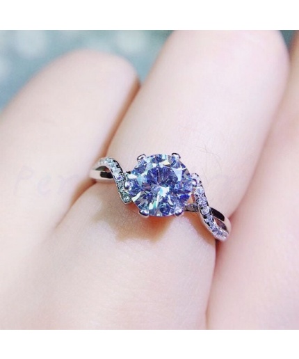 Moissanite Ring, 925 Sterling Silver, 1ct Moissanite Ring, Engagement Ring, Wedding Ring, Luxury Ring, Ring/Band, Round Cut Ring | Save 33% - Rajasthan Living 3