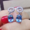 Natural Blue Topaz Drop Earrings, 925 Sterling Silver, Drop Earrings, Blue Topaz Earrings, Luxury Earrings, Oval Cut Stone Earrings | Save 33% - Rajasthan Living 9