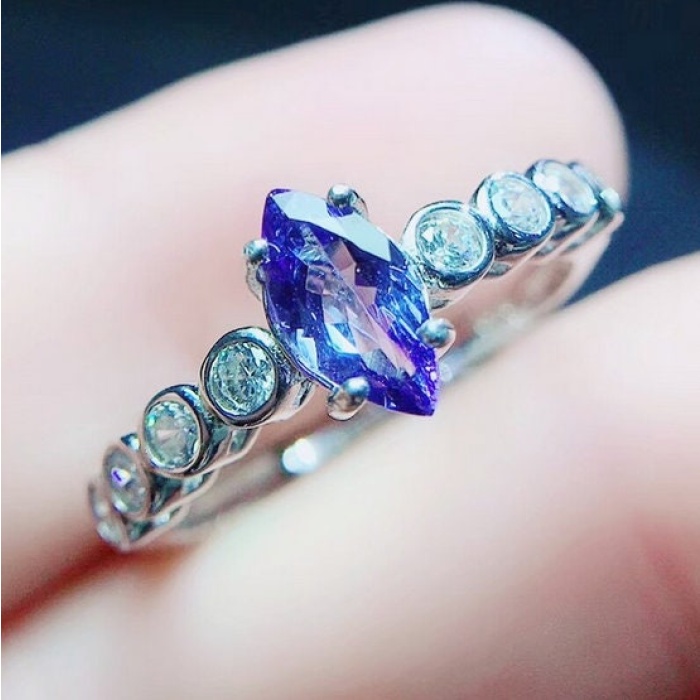 Natural Tanzanite Ring,925 Sterling Sliver,Engagement Ring,Wedding Ring, luxury Ring, solitaire Ring, Marquise cut Ring | Save 33% - Rajasthan Living 7