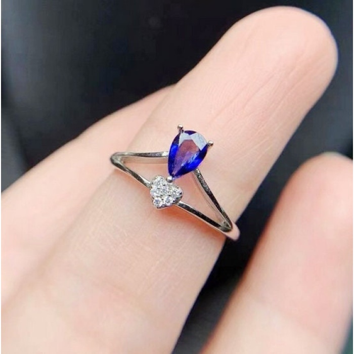 Natural Blue Sapphire Ring, 925 Sterling Sliver, Engagement Ring, Wedding Ring, luxury Ring, solitaire Ring, Pear cut Ring | Save 33% - Rajasthan Living 9