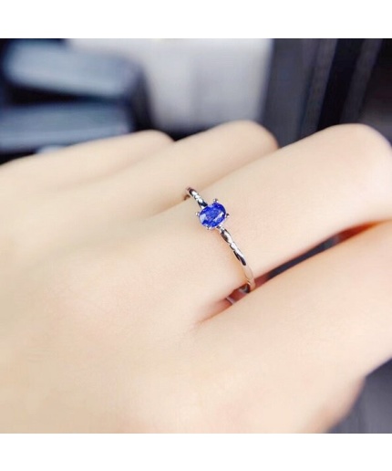 Natural Blue Sapphire Ring, 925 Sterling Sliver, Engagement Ring, Wedding Ring, luxury Ring, solitaire Ring, Oval cut Ring | Save 33% - Rajasthan Living 3