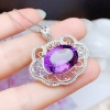 Natural Amethyst Pendant, Engagement Pendent, Silver Amethyst Pendent, Woman Pendant, Pendant Necklace, Luxury Pendent, Oval Cut Stone | Save 33% - Rajasthan Living 13