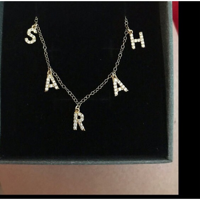 Stainless Steel, Stone, Zircon Letter Necklace | Save 33% - Rajasthan Living 9