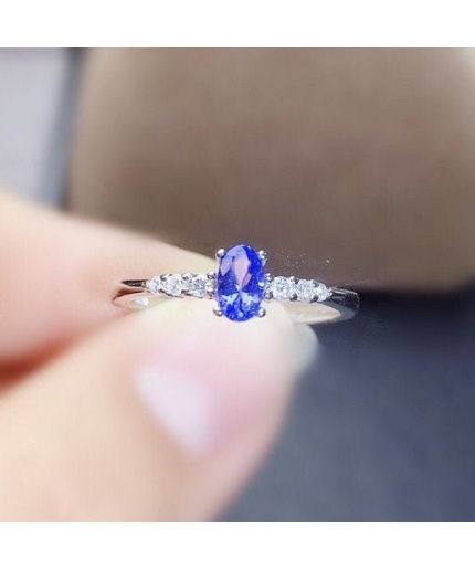 Natural Tanzanite Ring,925 Sterling Sliver,Engagement Ring,Wedding Ring, luxury Ring, solitaire Ring, Oval cut Ring | Save 33% - Rajasthan Living