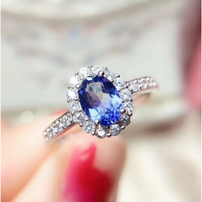 Natural Tanzanite Ring,925 Sterling Sliver,Engagement Ring,Wedding Ring, luxury Ring, solitaire Ring, Oval cut Ring | Save 33% - Rajasthan Living 5