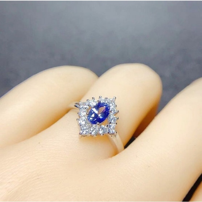 Natural Tanzanite Ring,925 Sterling Sliver,Engagement Ring,Wedding Ring, luxury Ring, solitaire Ring, Oval cut Ring | Save 33% - Rajasthan Living 6