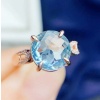 Natural Blue Topaz Ring, 925 Sterling Sliver, Topaz Engagement Ring, Topaz Ring, Wedding Ring, luxury Ring, soliture Ring, Round cut Ring | Save 33% - Rajasthan Living 11