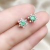Natural Emerald Studs Earrings, 925 Sterling Silver, Emerald Earrings, Emerald Silver Earrings, Luxury Earrings, Round Cut Stone Earrings | Save 33% - Rajasthan Living 12