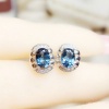 Natural Blue Topaz Stud Earrings, 925 Sterling Silver, Studs Earrings, Blue Topaz Earrings, Luxury Earrings, Oval Cut Stone Earrings | Save 33% - Rajasthan Living 12