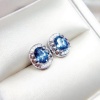 Natural Blue Topaz Stud Earrings, 925 Sterling Silver, Studs Earrings, Blue Topaz Earrings, Luxury Earrings, Oval Cut Stone Earrings | Save 33% - Rajasthan Living 13
