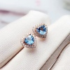 Natural Blue Topaz Stud Earrings, 925 Sterling Silver, Studs Earrings, Blue Topaz Earrings, Luxury Earrings, Heart Cut Stone Earrings | Save 33% - Rajasthan Living 8