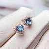Natural Blue Topaz Stud Earrings, 925 Sterling Silver, Studs Earrings, Blue Topaz Earrings, Luxury Earrings, Heart Cut Stone Earrings | Save 33% - Rajasthan Living 7