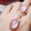 Natural Rose Quartz Jewelry Set, Engagement Ring, Rose Quartz Silver Pendent, Woman Pendant, Pendant Necklace, Luxury Ring, Oval Cabochon | Save 33% - Rajasthan Living 12