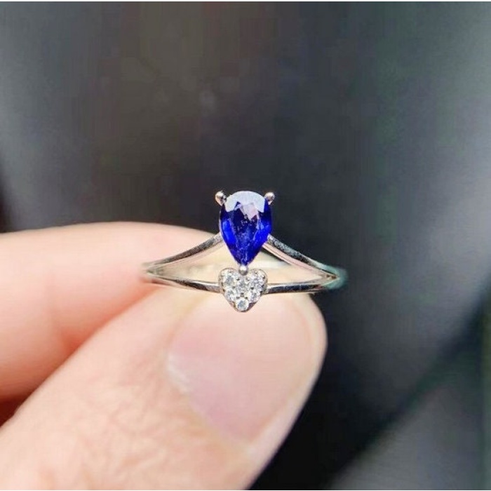 Natural Blue Sapphire Ring, 925 Sterling Sliver, Engagement Ring, Wedding Ring, luxury Ring, solitaire Ring, Pear cut Ring | Save 33% - Rajasthan Living 10