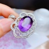 Natural Amethyst Pendant, Engagement Pendent, Silver Amethyst Pendent, Woman Pendant, Pendant Necklace, Luxury Pendent, Oval Cut Stone | Save 33% - Rajasthan Living 17