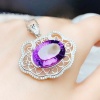 Natural Amethyst Pendant, Engagement Pendent, Silver Amethyst Pendent, Woman Pendant, Pendant Necklace, Luxury Pendent, Oval Cut Stone | Save 33% - Rajasthan Living 19