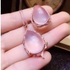 Natural Rose Quartz Jewelry Set, Engagement Ring, Rose Quartz Silver Pendent, Woman Pendant, Pendant Necklace, Luxury Ring, Pear Cabochon | Save 33% - Rajasthan Living 18