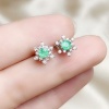 Natural Emerald Studs Earrings, 925 Sterling Silver, Emerald Earrings, Emerald Silver Earrings, Luxury Earrings, Round Cut Stone Earrings | Save 33% - Rajasthan Living 14