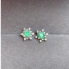 Natural Emerald Studs Earrings, 925 Sterling Silver, Emerald Earrings, Emerald Silver Earrings, Luxury Earrings, Round Cut Stone Earrings | Save 33% - Rajasthan Living 13