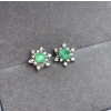 Natural Emerald Studs Earrings, 925 Sterling Silver, Emerald Earrings, Emerald Silver Earrings, Luxury Earrings, Round Cut Stone Earrings | Save 33% - Rajasthan Living 10