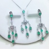 Natural Emerald Jewelry Set, Engagement Earrings, Emerald Silver Pendent, Woman Earring Pendant Necklace, Luxury Pendent, Pear Cut Stone | Save 33% - Rajasthan Living 9