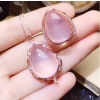 Natural Rose Quartz Jewelry Set, Engagement Ring, Rose Quartz Silver Pendent, Woman Pendant, Pendant Necklace, Luxury Ring, Pear Cabochon | Save 33% - Rajasthan Living 14