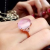 Natural Rose Quartz Jewelry Set, Engagement Ring, Rose Quartz Silver Pendent, Woman Pendant, Pendant Necklace, Luxury Ring, Oval Cabochon | Save 33% - Rajasthan Living 13
