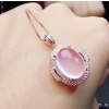 Natural Rose Quartz Jewelry Set, Engagement Ring, Rose Quartz Silver Pendent, Woman Pendant, Pendant Necklace, Luxury Ring, Oval Cabochon | Save 33% - Rajasthan Living 13