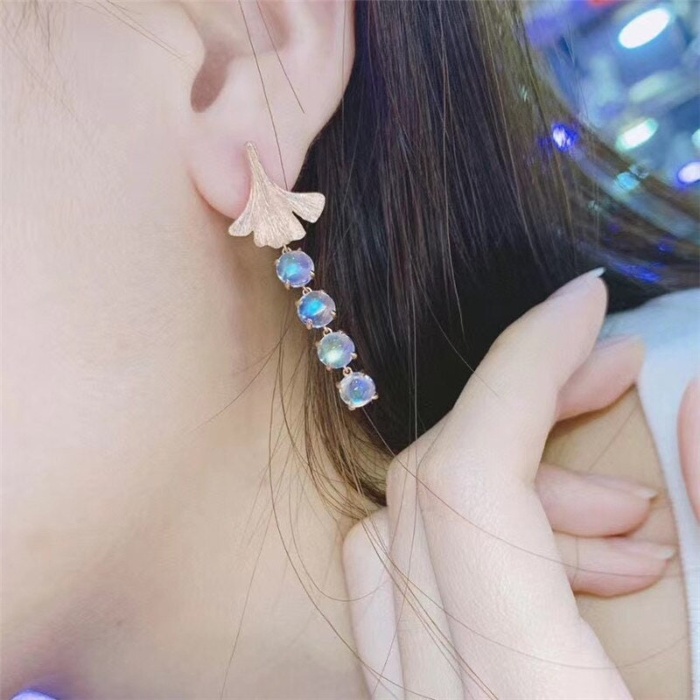 Natural Moonstone Drop Earrings, 925 Sterling Silver, Drop Earrings, Earrings, Moonstone Earrings, Luxury Earrings, Round Round Earrings | Save 33% - Rajasthan Living 10
