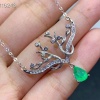 Natural Emerald Pendant, Engagement Pendant, Emerald Silver Pendent, Woman Pendant, Pendant Necklace, Luxury Pendent, Pear Cut Stone Pendent | Save 33% - Rajasthan Living 10