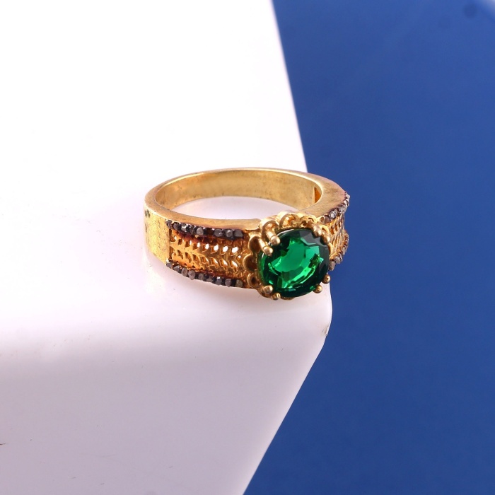 Lab Emerald Victorian Ring, Diamond Victorian Ring, Vintage Ring, Victorian Jewelry, 925 Sterling Silver Ring, Diamond Ring, Luxury Ring | Save 33% - Rajasthan Living 7