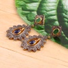 Sapphire Victorian Earrings, Diamond Earrings, Drop Earrings, Vintage Earrings, Victorian Jewelry, Emerald & Diamond Earrings, Gift For Her | Save 33% - Rajasthan Living 10