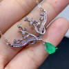 Natural Emerald Pendant, Engagement Pendant, Emerald Silver Pendent, Woman Pendant, Pendant Necklace, Luxury Pendent, Pear Cut Stone Pendent | Save 33% - Rajasthan Living 9
