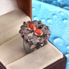 Natural Coral Victorian Ring, Diamond Victorian Ring, Vintage Ring, 925 Sterling Silver Ring, Ruby and Diamond Ring, Luxury Ring | Save 33% - Rajasthan Living 9