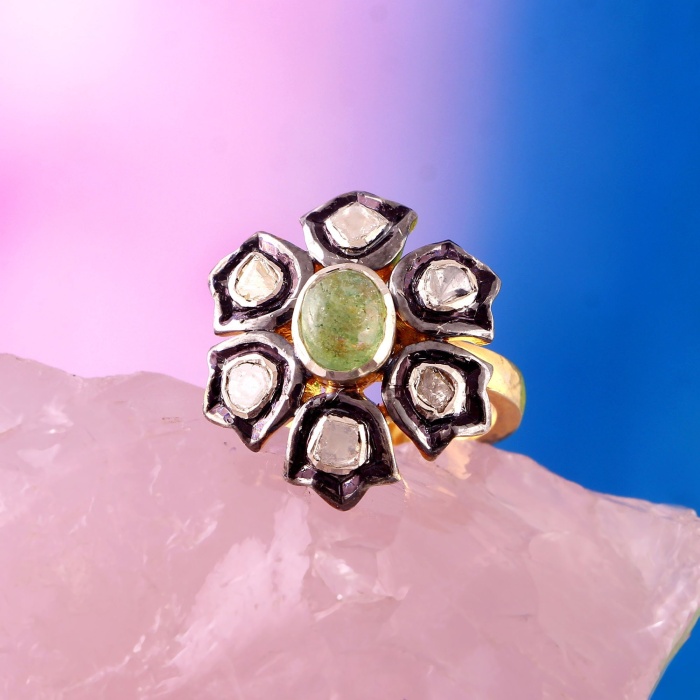 Natural Fahrenheit Victorian Ring, Diamond Victorian Ring, Vintage Ring, 925 Sterling Silver Ring, Fahrenheit and Diamond Ring, Luxury Ring | Save 33% - Rajasthan Living 5