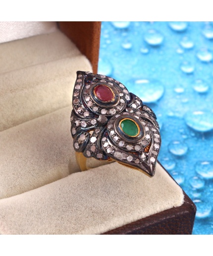 Ruby Victorian Ring, Diamond Victorian Ring, Vintage Ring, Victorian Jewelry, 925 Sterling Silver Ring, Emerald & Diamond Ring, Luxury Ring | Save 33% - Rajasthan Living 3