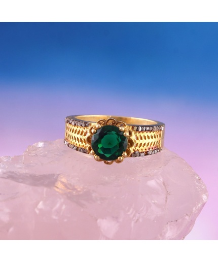 Lab Emerald Victorian Ring, Diamond Victorian Ring, Vintage Ring, Victorian Jewelry, 925 Sterling Silver Ring, Diamond Ring, Luxury Ring | Save 33% - Rajasthan Living