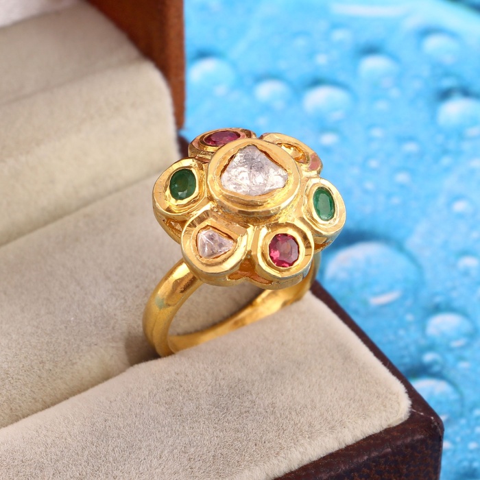 Garnet Victorian Ring, Diamond Victorian Ring, Vintage Ring, 925 Sterling Silver Ring, Emerald & Diamond Ring, Luxury Ring | Save 33% - Rajasthan Living 6