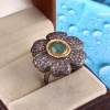 Natural Emerald Victorian Ring, Diamond Victorian Ring, Vintage Ring, 925 Sterling Silver Ring, Emerald & Diamond Ring, Luxury Ring | Save 33% - Rajasthan Living 9
