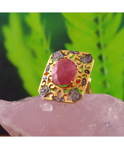 Ruby Victorian Ring, Diamond Victorian Ring, Vintage Ring, Victorian Jewelry, 925 Sterling Silver Ring, Ruby and Diamond Ring, Luxury Ring | Save 33% - Rajasthan Living 5