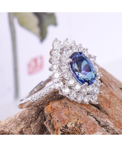 Natural Blue Topaz Ring, 925 Sterling Silver, Topaz Engagement Ring, Topaz Ring, Wedding Ring, Topaz Luxury Ring, Ring/Band, Oval Cut Ring | Save 33% - Rajasthan Living 3