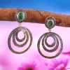 Emerald Victorian Earrings, Diamond Earrings, Drop Earrings, Vintage Earrings, Victorian Jewelry, Emerald & Diamond Earrings, Gift For Her | Save 33% - Rajasthan Living 8